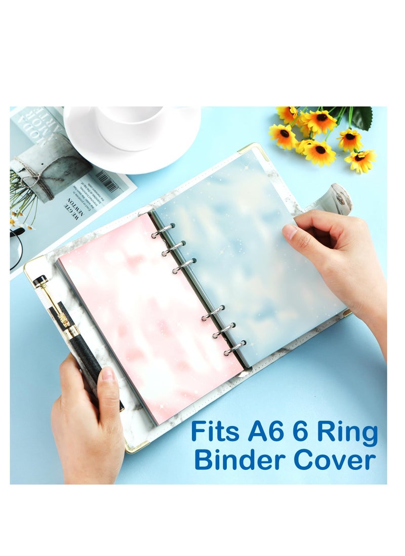 SYOSI - A6 Colorful Refill Paper, 80 Sheets Loose Leaf Binder Inserts Paper Starry Sky Planner Refills 6.7" x 4.1" for 6 Ring Binder Journal Notebook Diary, 240 Pages - Image 1