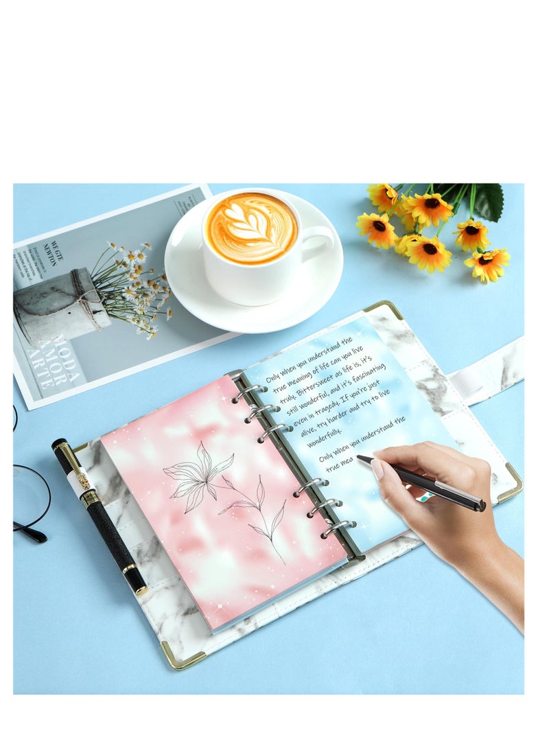 SYOSI A6 Colorful Refill Paper, 80 Sheets Loose Leaf Binder Inserts Paper Starry Sky Planner Refills 6.7" x 4.1" for 6 Ring Binder Journal Notebook Diary, 240 Pages  - Image 2