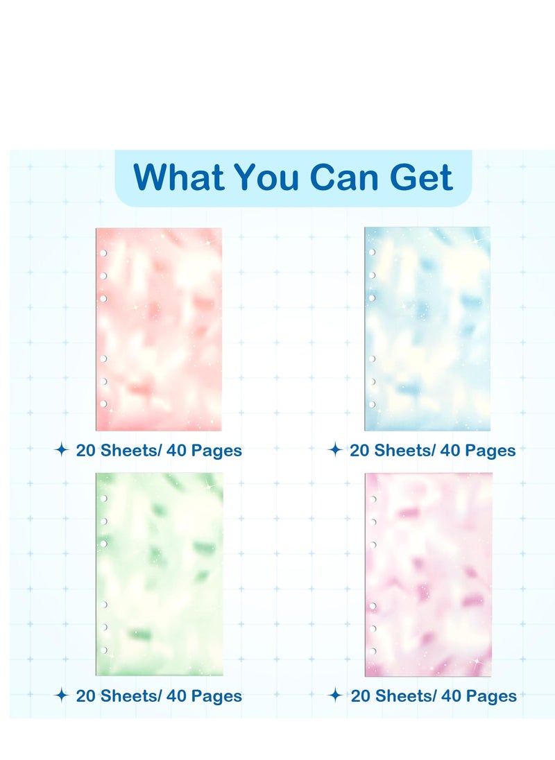SYOSI A6 Colorful Refill Paper, 80 Sheets Loose Leaf Binder Inserts Paper Starry Sky Planner Refills 6.7" x 4.1" for 6 Ring Binder Journal Notebook Diary, 240 Pages  - Image 4