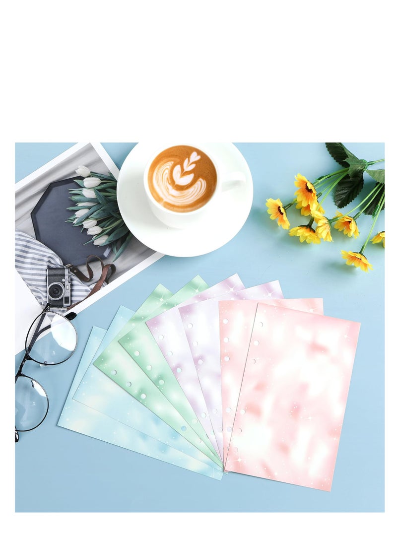 SYOSI - A6 Colorful Refill Paper, 80 Sheets Loose Leaf Binder Inserts Paper Starry Sky Planner Refills 6.7" x 4.1" for 6 Ring Binder Journal Notebook Diary, 240 Pages - Image 1