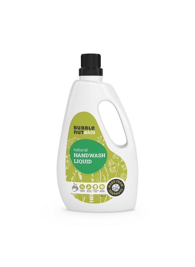 BubbleNut Wash - Handwash (1 Litre) Natural, Organic & Herbal Liquid Refill, Paraben Free & Sulphate, Sls Free Hand Wash, Hypoallergenic, Sensitive Skin, Moisturising, With Neem, Vegan - Image 1