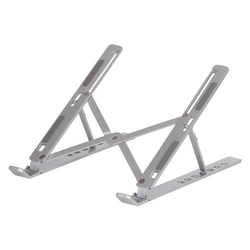 ARTVARKO Aluminum Tabletop Laptop Stand Ergonomic Foldable Portable Laptop Stand Holder Compatible for MacBook, HP, Dell, Lenovo & All Other Notebook (Sliver) - Image 2