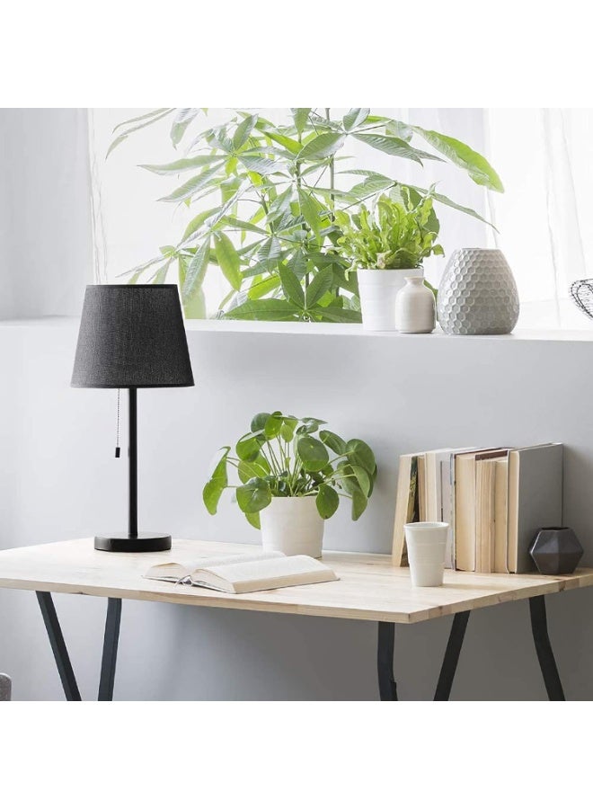 شو وو مجموعة مصابيح طاولة جانبية بجانب السرير (2 قطع)، مصابيح مكتبية عصرية لغرفة النوم وغرفة المعيشة - Image 4