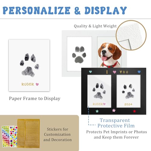 MYPAWLETS Inkless Pet Paw Print Kit,Clean Touch Ink Pad for Dog Paw Prints,Mess-Free Paw Print Stamp Pad for Dogs Cats,Dog Nose Print Kit,Personalized Pet Lover,Dog Mom Gift-4M - Image 3