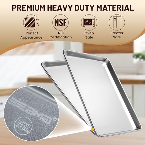 BIEAMA 12 Pack Half Size Baking Sheet Pan Aluminum Commercial Pan for Oven Freezer Bakery Hotel Restaurant 18" × 13" - Image 3