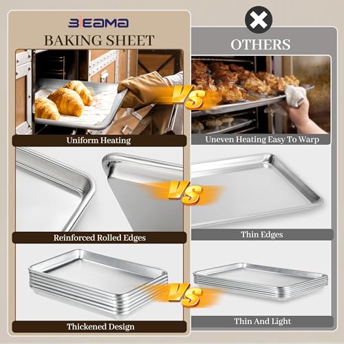 BIEAMA 12 Pack Half Size Baking Sheet Pan Aluminum Commercial Pan for Oven Freezer Bakery Hotel Restaurant 18" × 13" - Image 4