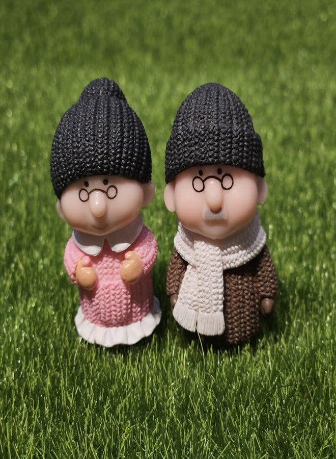 ARUNA DECOR Miniature Old Couple Figurine – PVC Miniature Statue for Garden Decor, Dollhouse Accessory & Unique Gift - Image 1