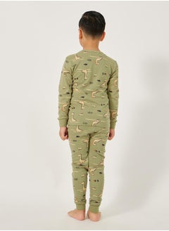 Styli All-Over Print Round Neck T-Shirt and Pyjama Set  - Image 4