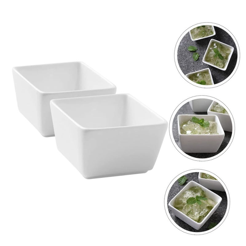 2 Pcs Porcelain Sugar Cube Bowls For Dipping Sauces Seasonings Appetizers Home Picnics Barbecues - Image 4