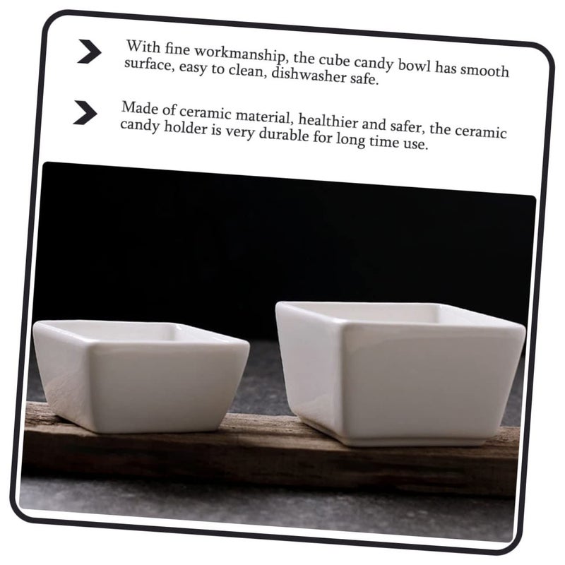 2 Pcs Porcelain Sugar Cube Bowls For Dipping Sauces Seasonings Appetizers Home Picnics Barbecues - Image 3