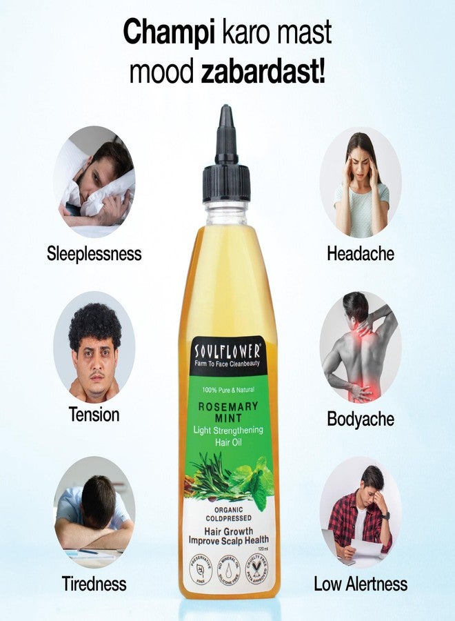 Soulflower Rosemary Hair Oil with Mint | Hair Growth, Hair Fall Control, Dandruff & Split Ends | With Amla, Argan, Castor Oil | Cooling Scalp for Men & Women | 100% Natural & Organic | 120ml - Image 4