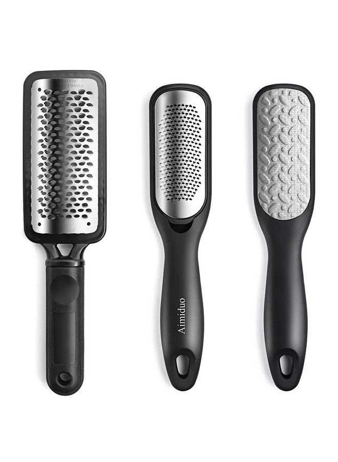 Aimiduo Foot File Callus Removercolossal Foot Rasp And Professional Foot Scrubber Pedicure Kit To Remove Hard Skin For Wet And Dry Feetsurgical Grade Stainless Steel File (Black And Silvery)  - Image 1