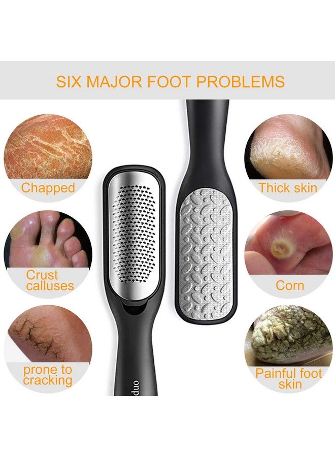 Aimiduo Foot File Callus Removercolossal Foot Rasp And Professional Foot Scrubber Pedicure Kit To Remove Hard Skin For Wet And Dry Feetsurgical Grade Stainless Steel File (Black And Silvery)  - Image 5