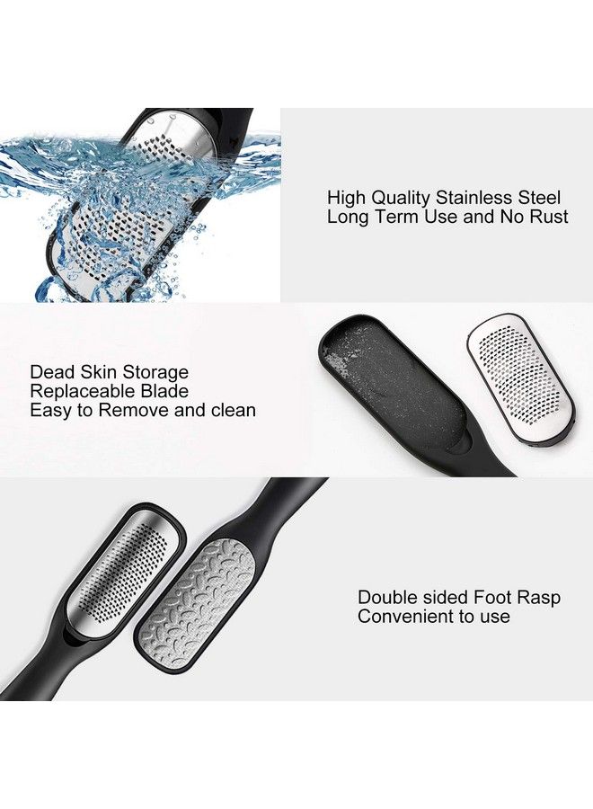 Aimiduo Foot File Callus Removercolossal Foot Rasp And Professional Foot Scrubber Pedicure Kit To Remove Hard Skin For Wet And Dry Feetsurgical Grade Stainless Steel File (Black And Silvery)  - Image 4