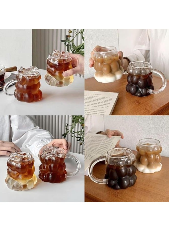 كوب زجاجي مقاوم للحرارة على شكل فقاعات للمشروبات الساخنة والباردة - 350 مل - Image 4