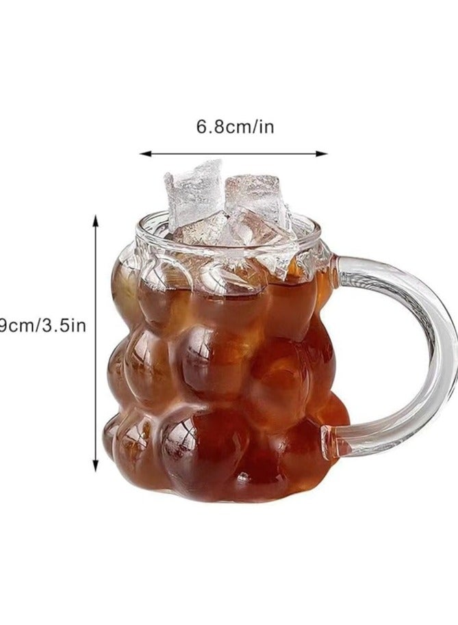 كوب زجاجي مقاوم للحرارة على شكل فقاعات للمشروبات الساخنة والباردة - 350 مل - Image 2