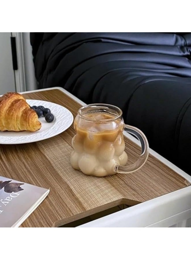 كوب زجاجي مقاوم للحرارة على شكل فقاعات للمشروبات الساخنة والباردة - 350 مل - Image 3