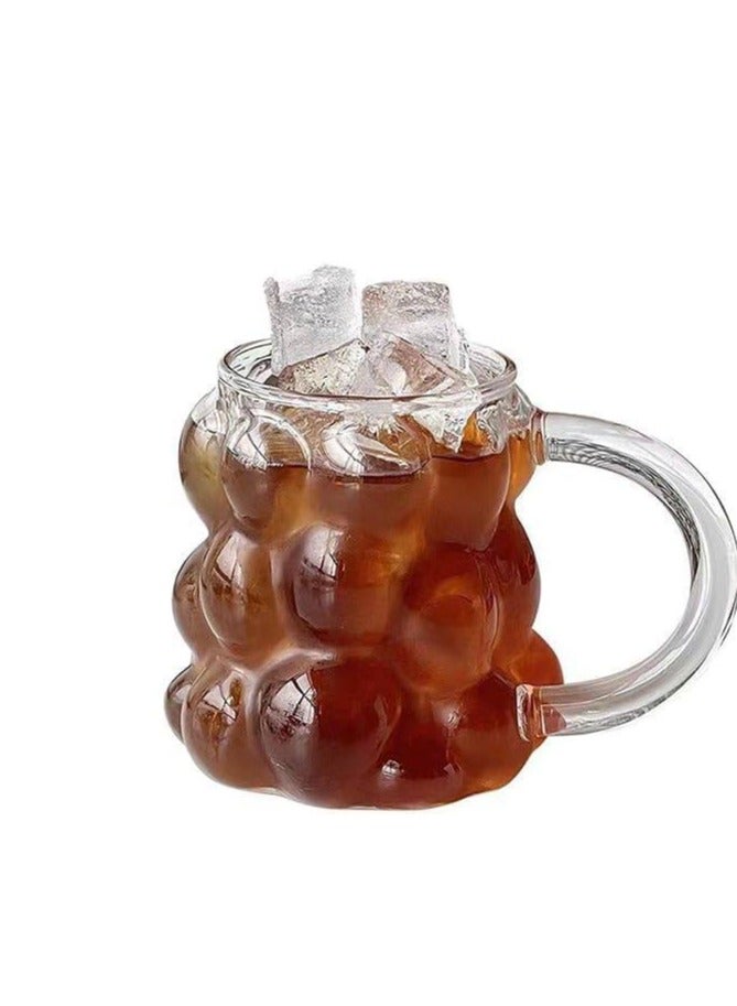 كوب زجاجي مقاوم للحرارة على شكل فقاعات للمشروبات الساخنة والباردة - 350 مل - Image 1