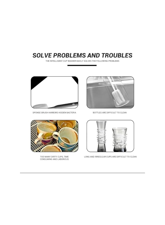 غسالة أكواب من الفولاذ المقاوم للصدأ للمطبخ، غسالة أكواب احترافية، ملحقات غسالة زجاجات المطبخ، غسالة أكواب سريعة للحوض، مثالية للمطابخ المنزلية، والحانات، والمقاهي - Image 5