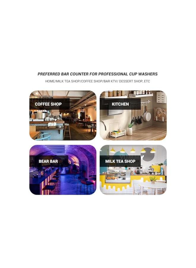 غسالة أكواب من الفولاذ المقاوم للصدأ للمطبخ، غسالة أكواب احترافية، ملحقات غسالة زجاجات المطبخ، غسالة أكواب سريعة للحوض، مثالية للمطابخ المنزلية، والحانات، والمقاهي - Image 4