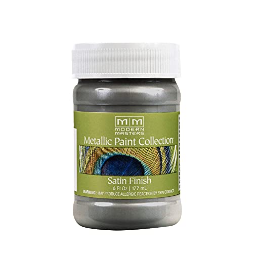 Modern Masters 6 oz Modern Masters ME209 Pewter Metallic Paint Collection, Satin Water-Based Decorative Metallic Paint - Image 5