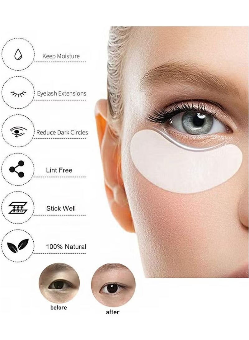 HaLunhi Under Eye Gel Pad Eyelash Extension Pads No Shedding DIY False Eyelash Extension Makeup Eye Gel Patches (50 Pack) - Image 4