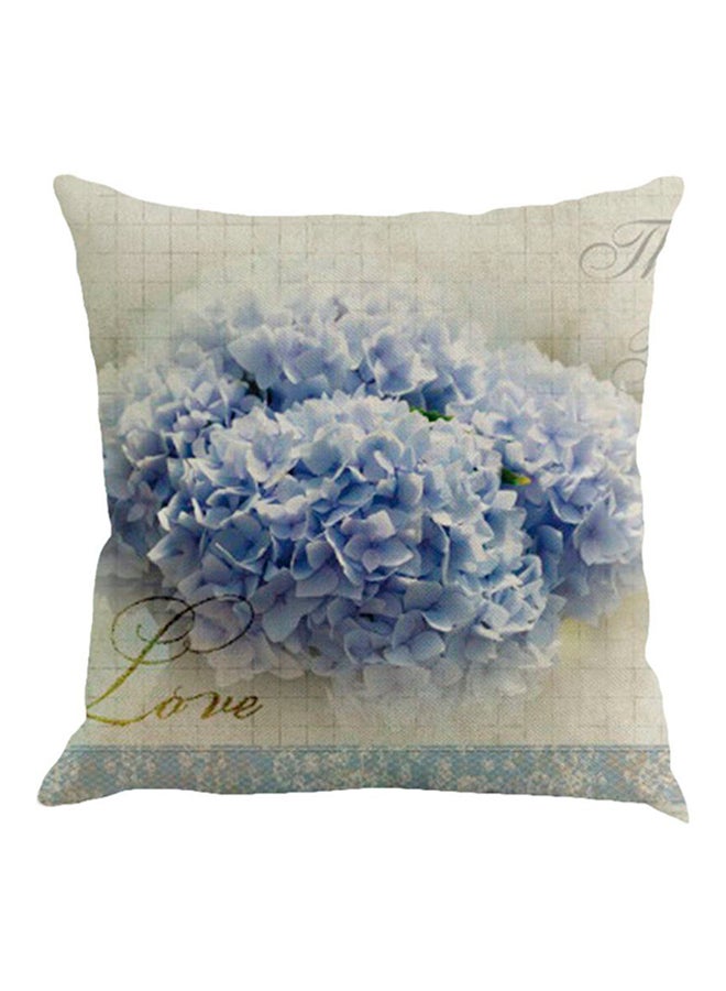 Nordic Style Flower Vintage Pillow Case Blue/Beige - Image 1