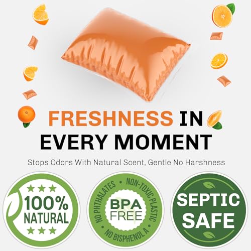 WELLUCK RV Toilet Treatment Drop-Ins, 50 Pack - 50 Week Supply Black Tank Deodorizer | Breaks Down Waste & Tissue | Septic Safe Treatment for RV, Camper, Marine Toilet | Citrus Scents - Image 4
