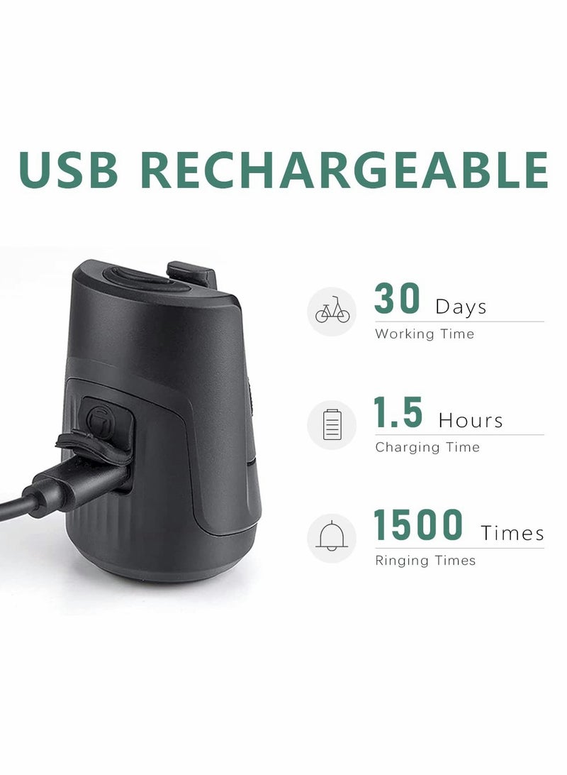 SOLARAE Electric Loud Bike Bell with Anti Theft Alarm, Horn 125dB 4 Sound Modes for Adults, Rechargeable Bicycle Waterproof Cycling （Black） - Image 4