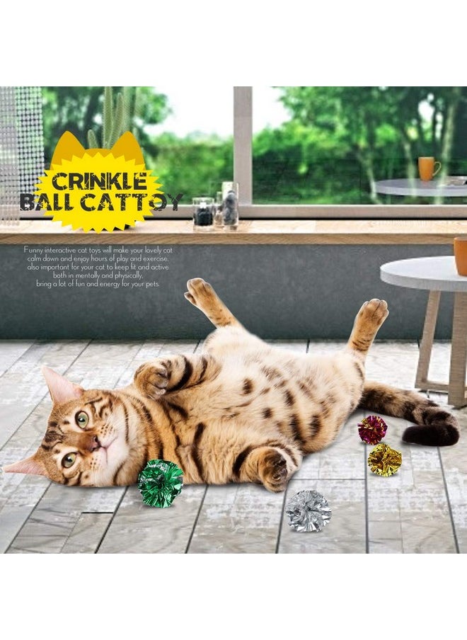 HNYYZL 25 Pack Crinkle Balls Cat Toys - Original Mylar Crinkle Balls Cat Toys（Random Color）  - Image 5