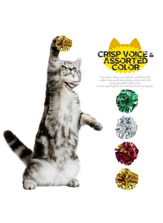 HNYYZL 25 Pack Crinkle Balls Cat Toys - Original Mylar Crinkle Balls Cat Toys（Random Color）  - Image 4