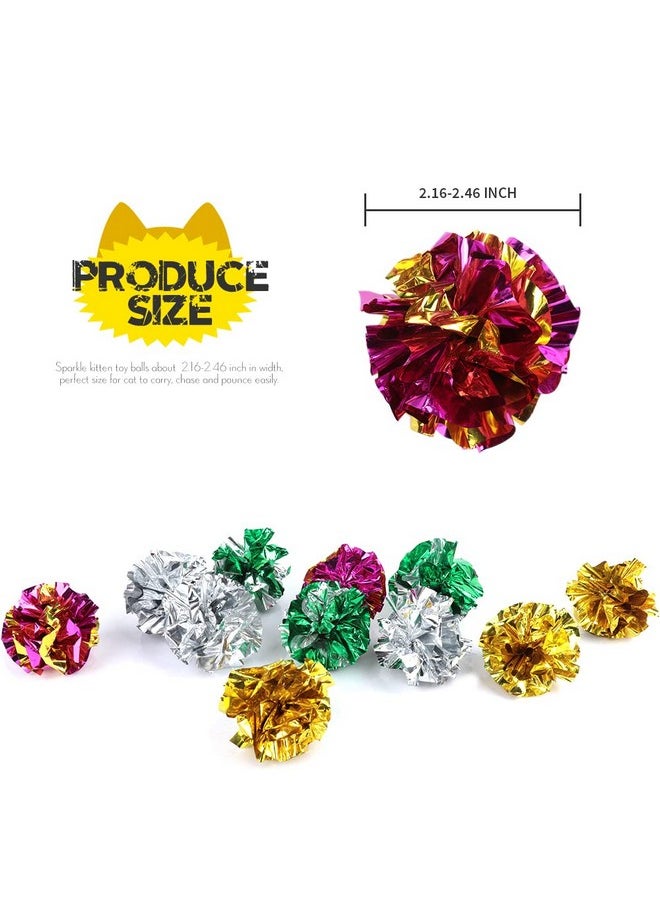 HNYYZL 25 Pack Crinkle Balls Cat Toys - Original Mylar Crinkle Balls Cat Toys（Random Color）  - Image 2