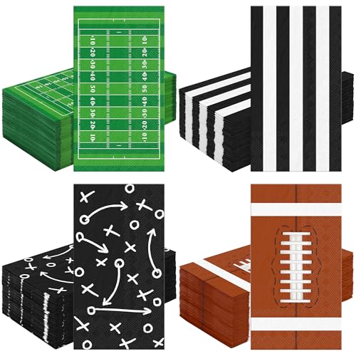 Kochorie 120 Count Football Party Napkins 3Ply Paper Black White 433 x 787 Inch Football Party Decorations - Image 1