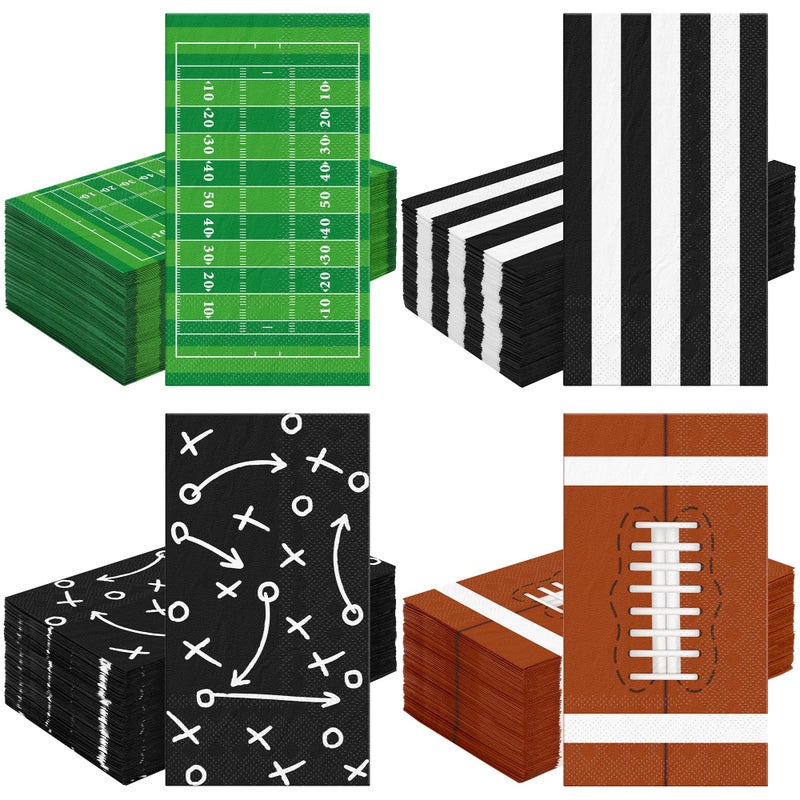 Kochorie 120 Count Football Party Napkins 3Ply Paper Black White 433 x 787 Inch Football Party Decorations - Image 3