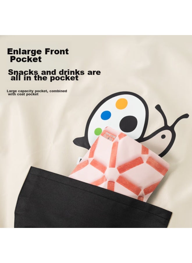 Foojo Children's A, Stain-proof Coverall, Drawing Protection, Anti-dirt, Waterproof, Eating Bib, Size 120, Snail Pattern - Image 2
