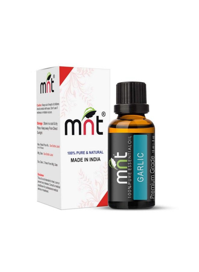 MNT Garlic Essential Oil 100% Pure Natural & Undiluted Therapeutic Grade For Aromatherapy Skin Health Acne & Healthy Hair (15Ml) - Image 1