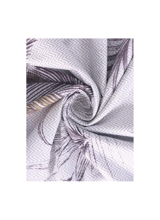 Story at Home Story@Home Leaf Metro Series Elegant Design Bedsheet Set, Purple/White, MT1426  - Image 5