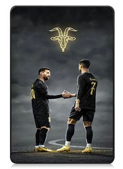 Protective Flip Case For Samsung Galaxy Tab S9 FE Plus With Trifold Stand Auto Wake Sleep Shockproof Cover Messi Ronaldo Goat