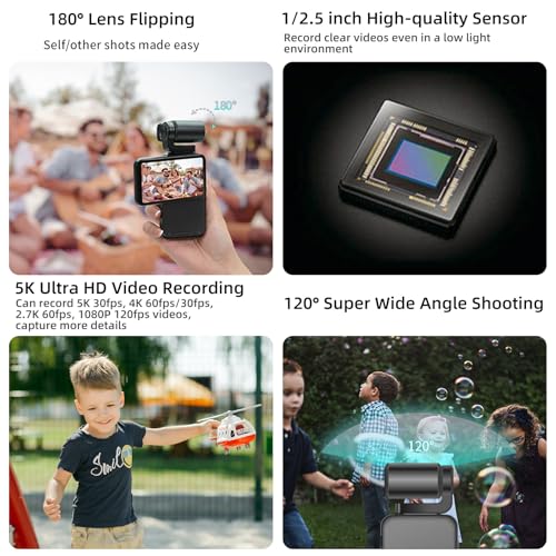 ORDRO M3 5K Video Camera Camcorder, WiFi IR Night Vision Handheld Camera for YouTube,4K UHD Video Camera with 3.5" Flippable Touch Screen, 3250mAh Capacity Battery,64G Card - Image 3