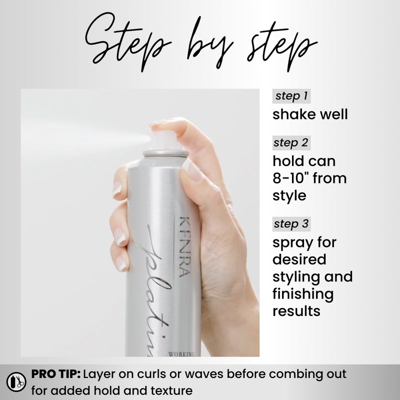 Kenra Professional Platinum Working Spray 14 80% | Flexible Hold Hairspray | Fast-Drying, Non-Sticky | Creates Volume & Texture | Leaves Hair With Frizz-Free Shine | All Hair Types | 10 oz - Image 4