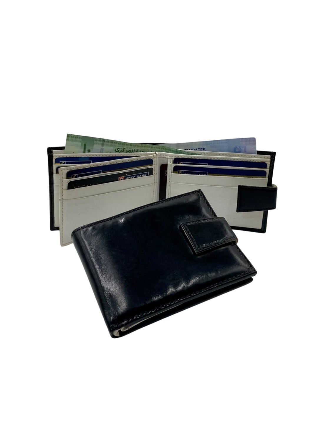 Classic Men's Waterproof Bifold Leather Wallet with Flip ID Window #1728L