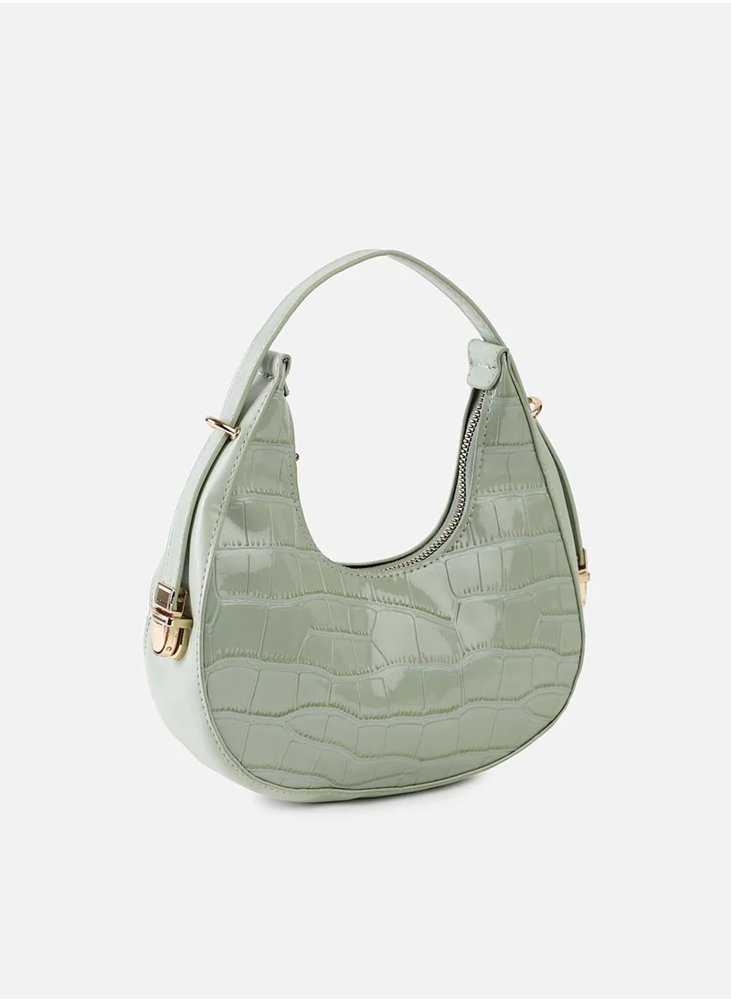 صوص هاوت Green Textured Vegan Leather Handbag