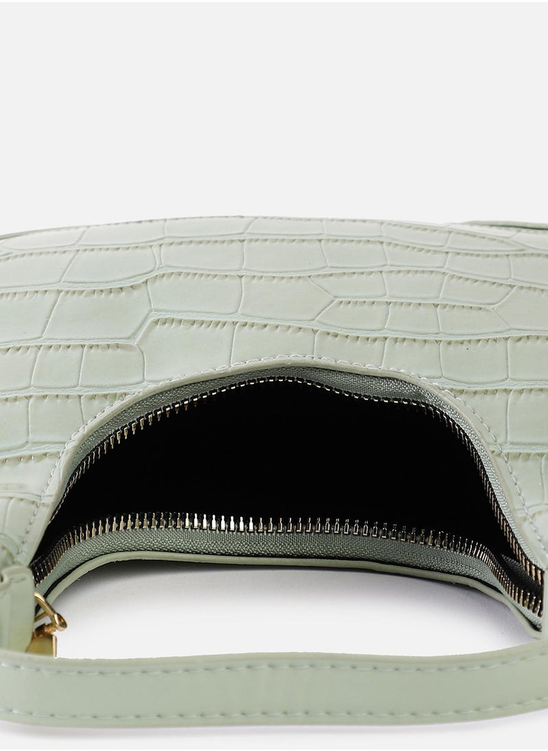 Haute Sauce Green Textured Vegan Leather Handbag  - Image 3