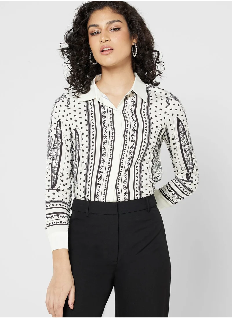 ELLA Printed Button Down Shirt