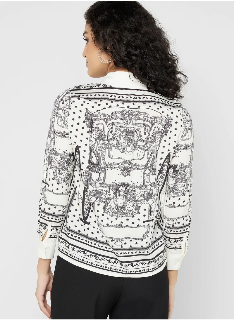 ELLA Printed Button Down Shirt