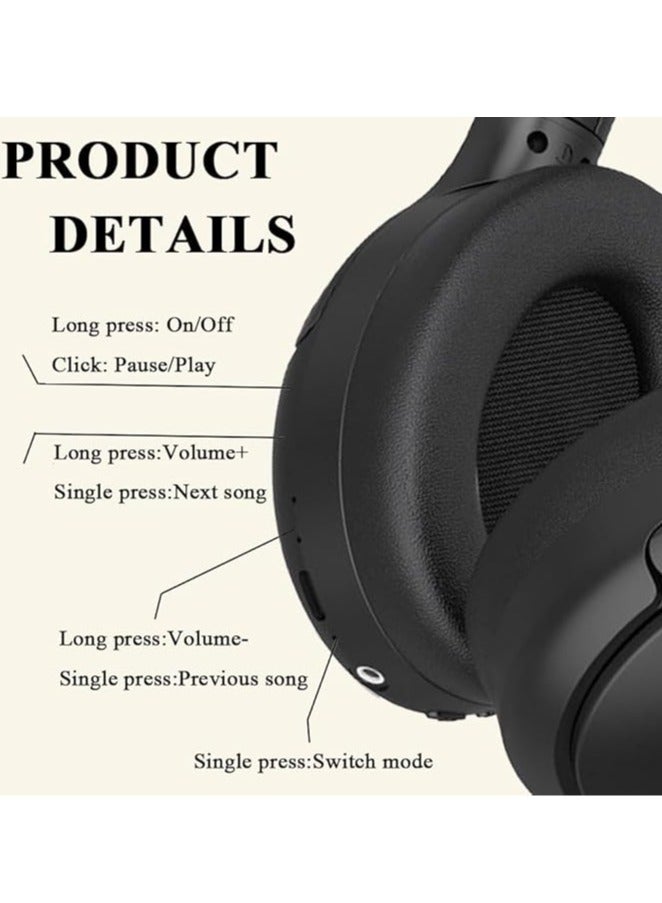 VJE901 Retro Metal Over-Ear Bluetooth Headphones Noise Cancelling Headphones with Microphone Foldable Headphones Wireless Bluetooth Noise Cancelling Music Gym Fitness Computer - Image 2