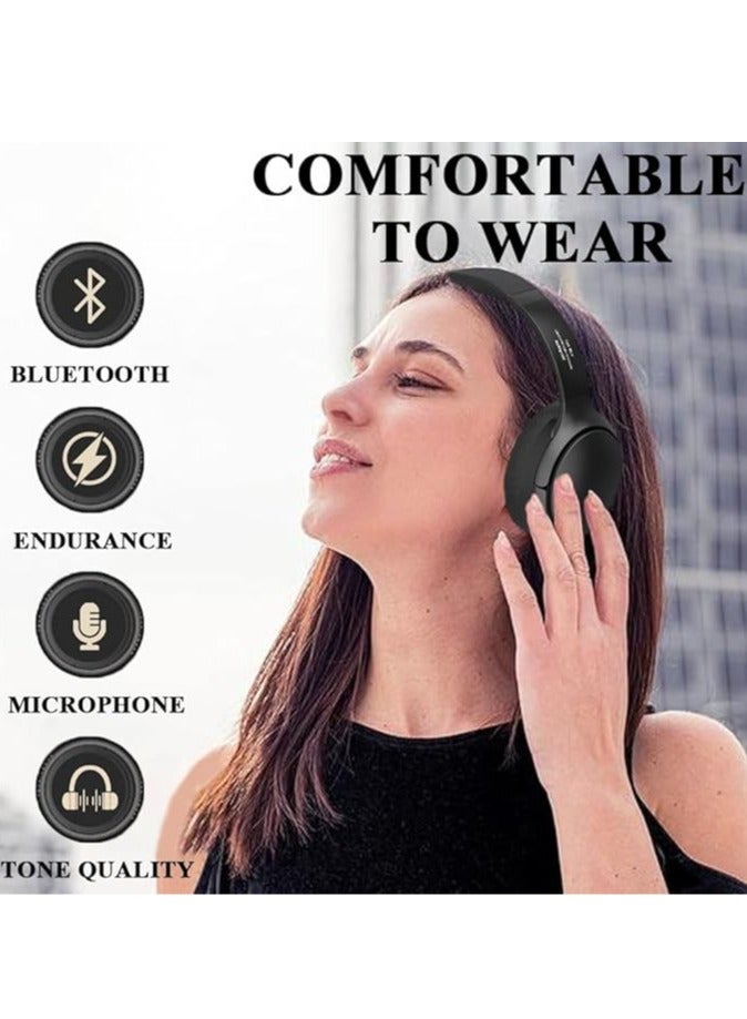 VJE901 Retro Metal Over-Ear Bluetooth Headphones Noise Cancelling Headphones with Microphone Foldable Headphones Wireless Bluetooth Noise Cancelling Music Gym Fitness Computer - Image 4