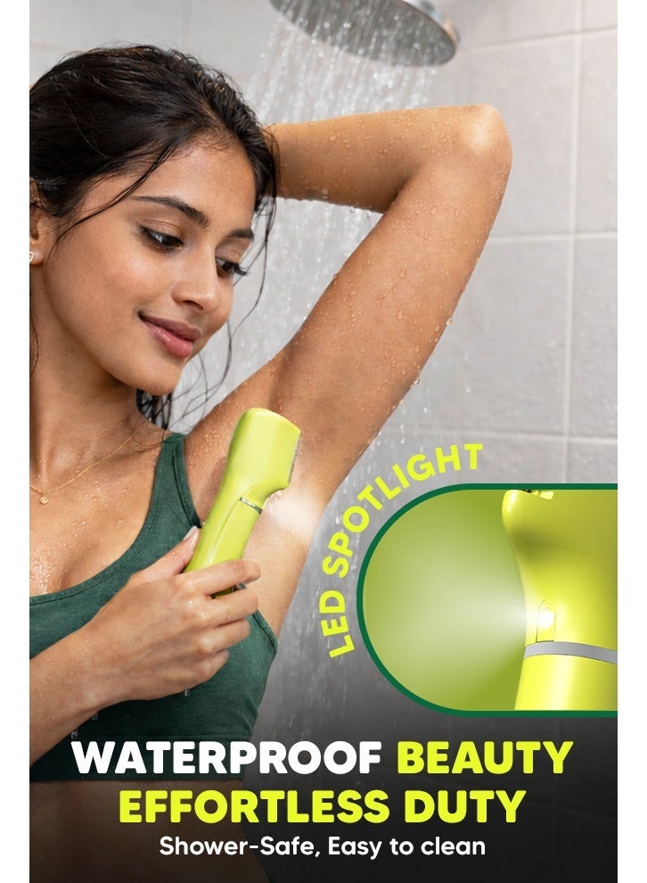 LetsShave Evior Bikini Trimmer for Women | Intimate Area, Pubic Hair & Body Hair Removal Trimmer | Waterproof Cordless Body Groomer | Gold Titanium-Coated Blades | 90 Min Runtime | All Under Trimmer Pro - Image 4