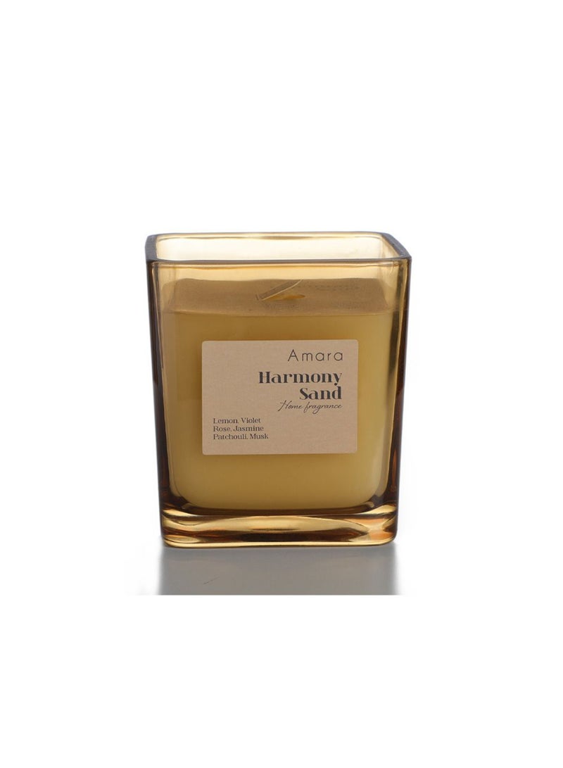 DANUBE HOME Amara Humble Harmony Sand Jar Candle – Soothing Scented Candle with Woody & Earthy Fragrance, Elegant Glass Jar Design, Perfect for Home Ambiance, Relaxation & Gift Giving D7 X H7.6 Cm - Image 1
