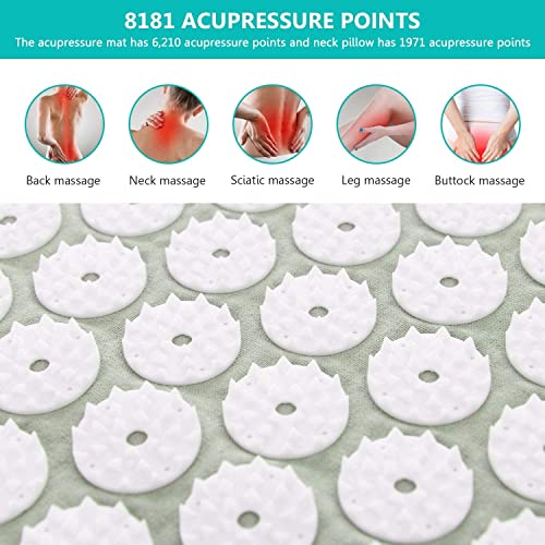 DIALDRCARE Pain Relief Acupressure Exercise Mat Handheld Massager With Pillow Massage Set for Back, Neck, Headaches Muscle Relaxation(25 X 16X1-Grey) - Image 4